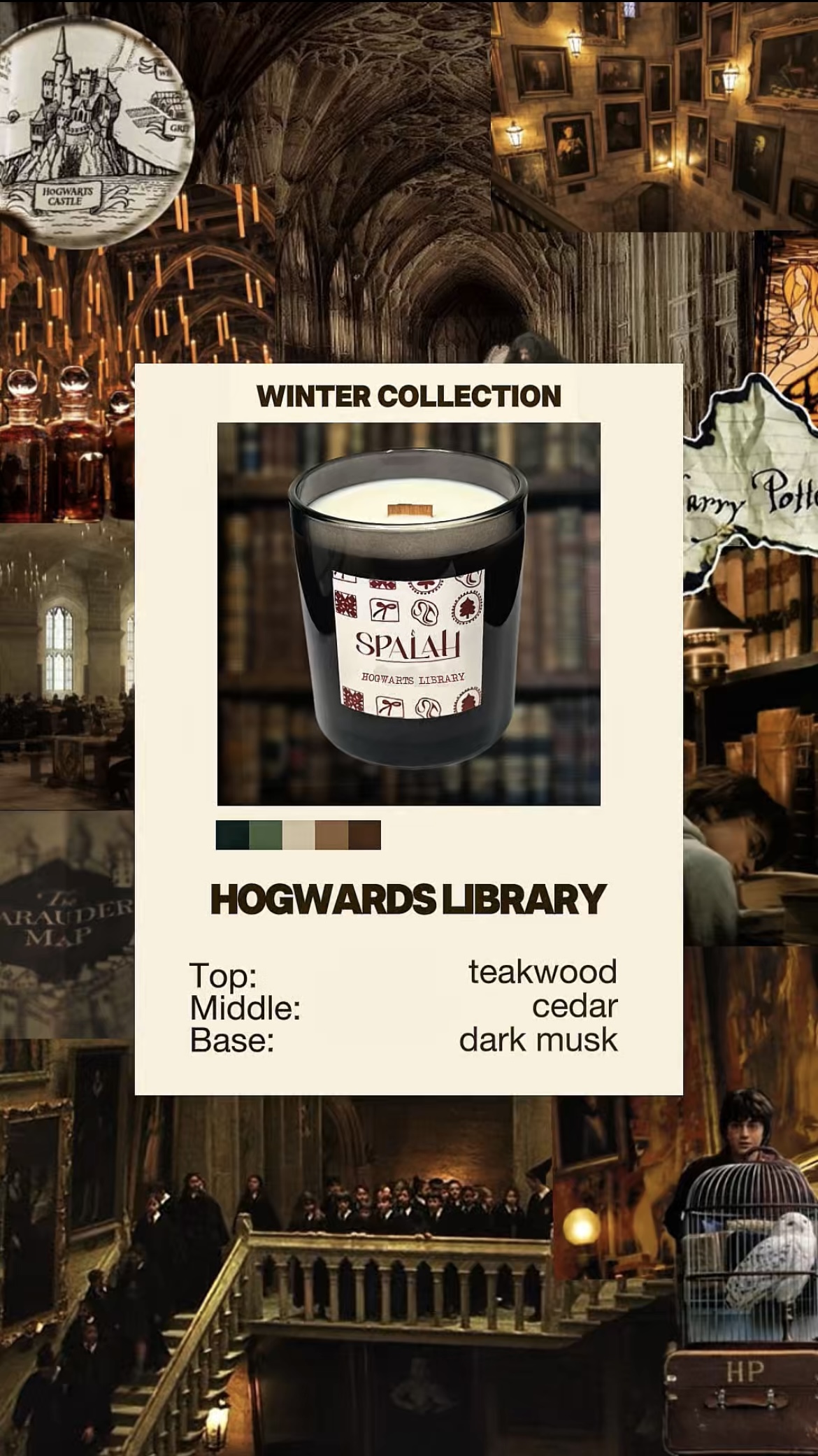 Red candle 'Apple Pie' with a slice of apple pie resting on top of the container