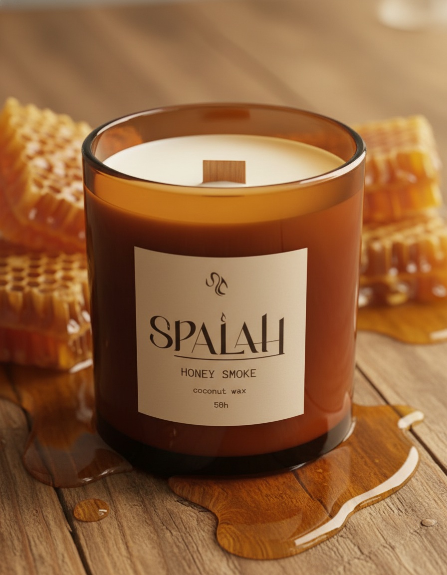 Apple Pie, Pumpkin Soufflé, and Honey Smoke candles together.